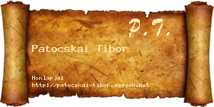 Patocskai Tibor névjegykártya