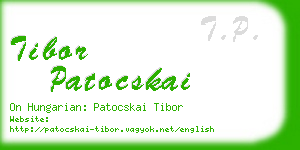 tibor patocskai business card